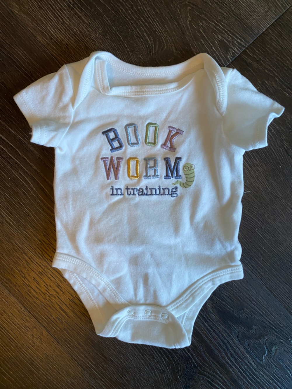 White 'Book Worm in Training' Baby One-Piece Bodysuit